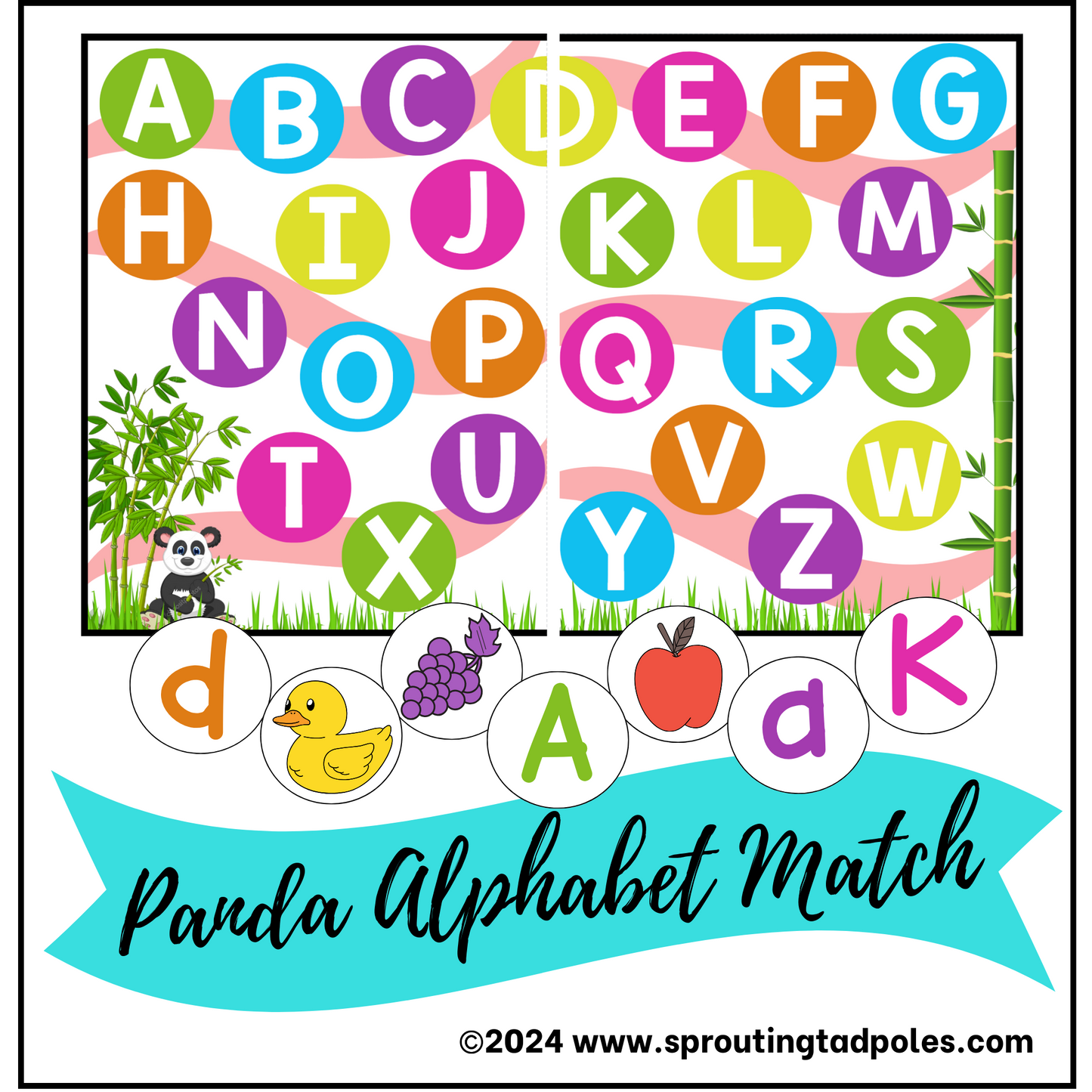 Alphabet Matching Sounds - Sharks, Monkeys, Pets, Pandas, Bees