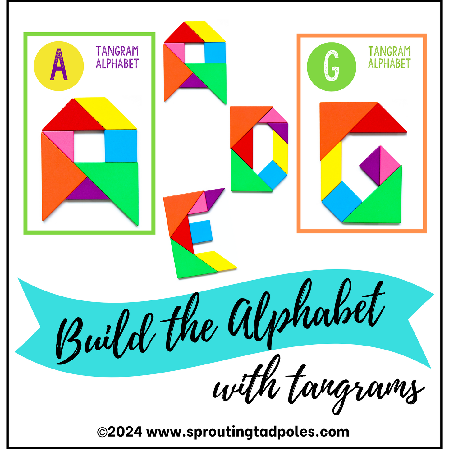 Alphabet Tangram Challenge Cards