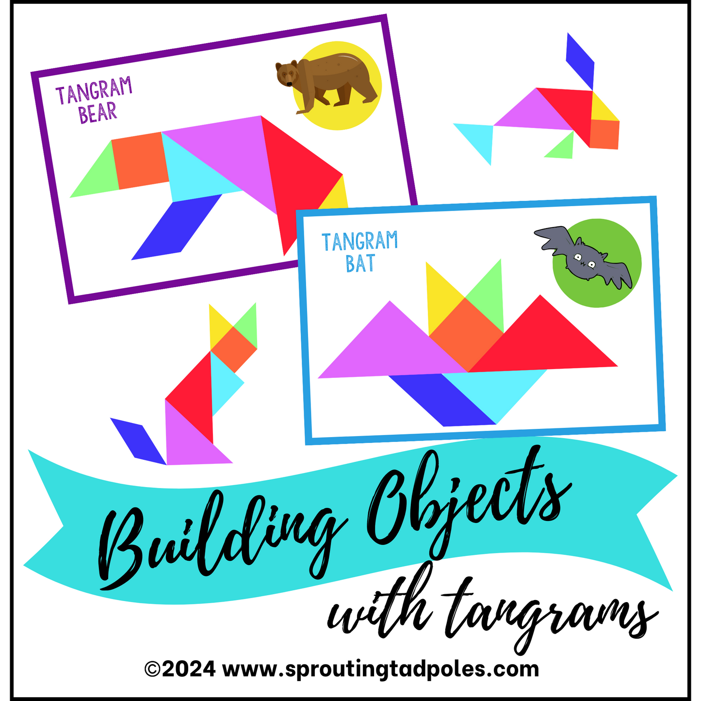 Animals & Objects Tangram Challenge Cards