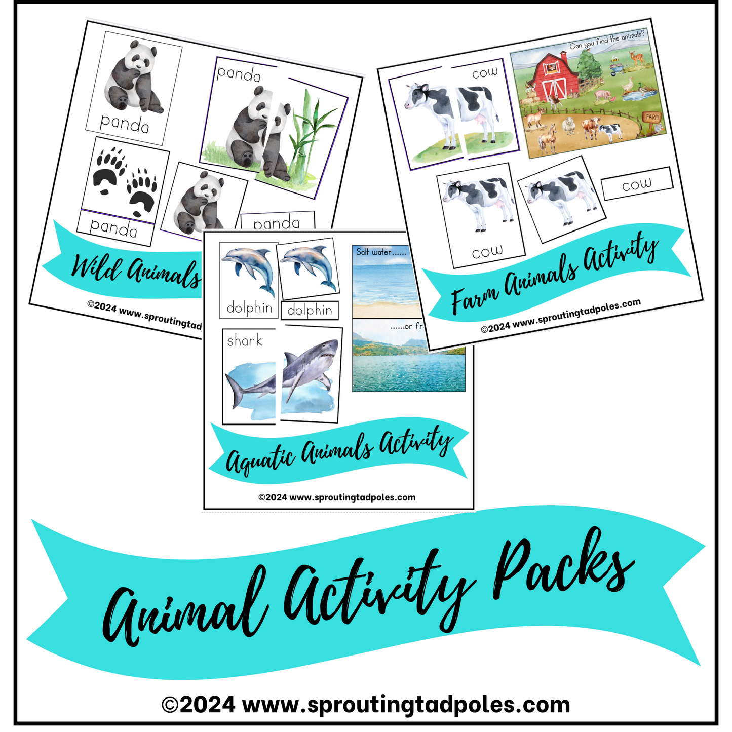 Animal Exploration Activity Packs - Farm, Wild, or Aquatic - PHYSICAL & DIGITAL VERSION