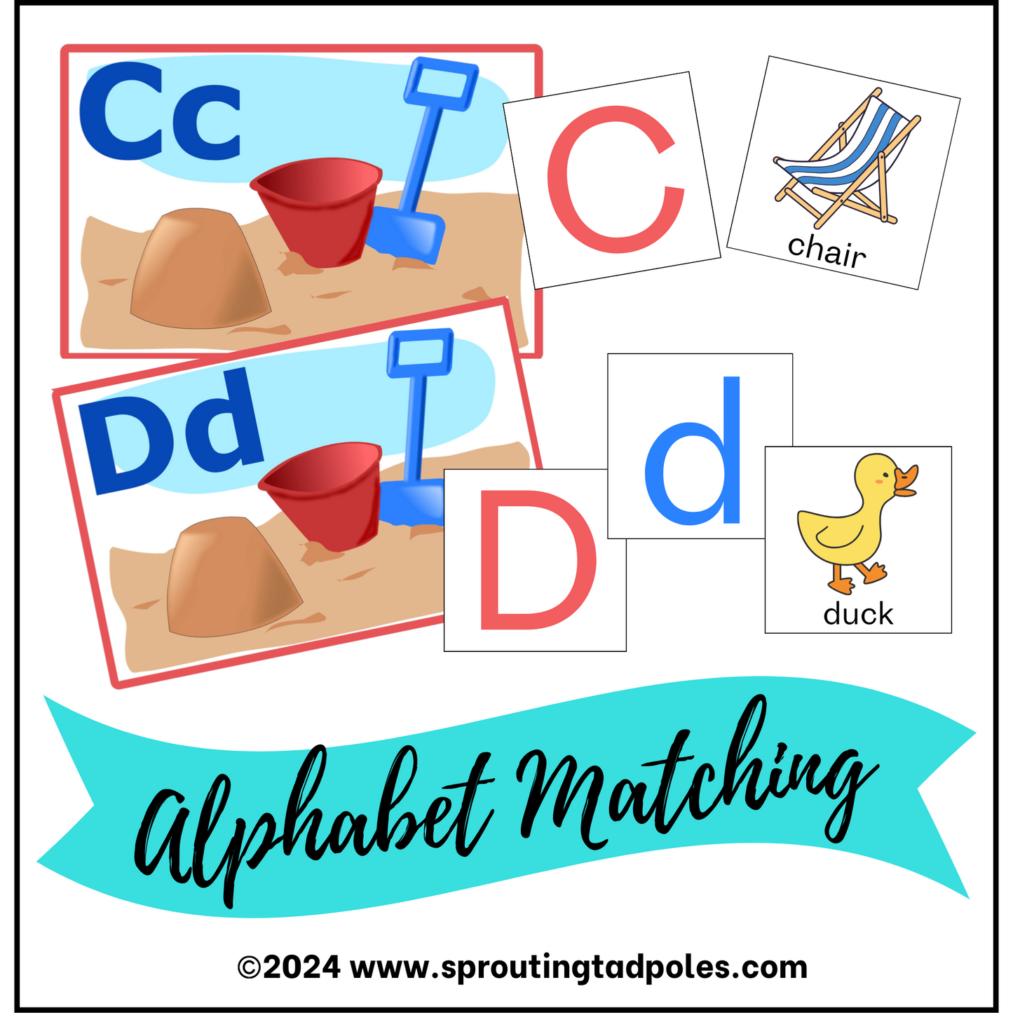 Alphabet Letters & Sounds Matching - Summer Theme