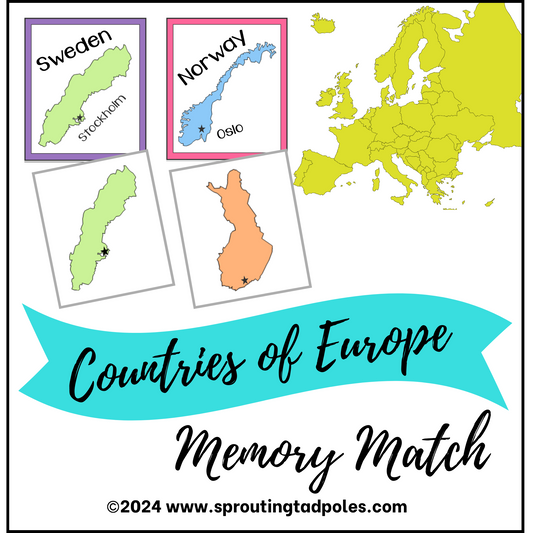 Countries of Europe Memory Match Game