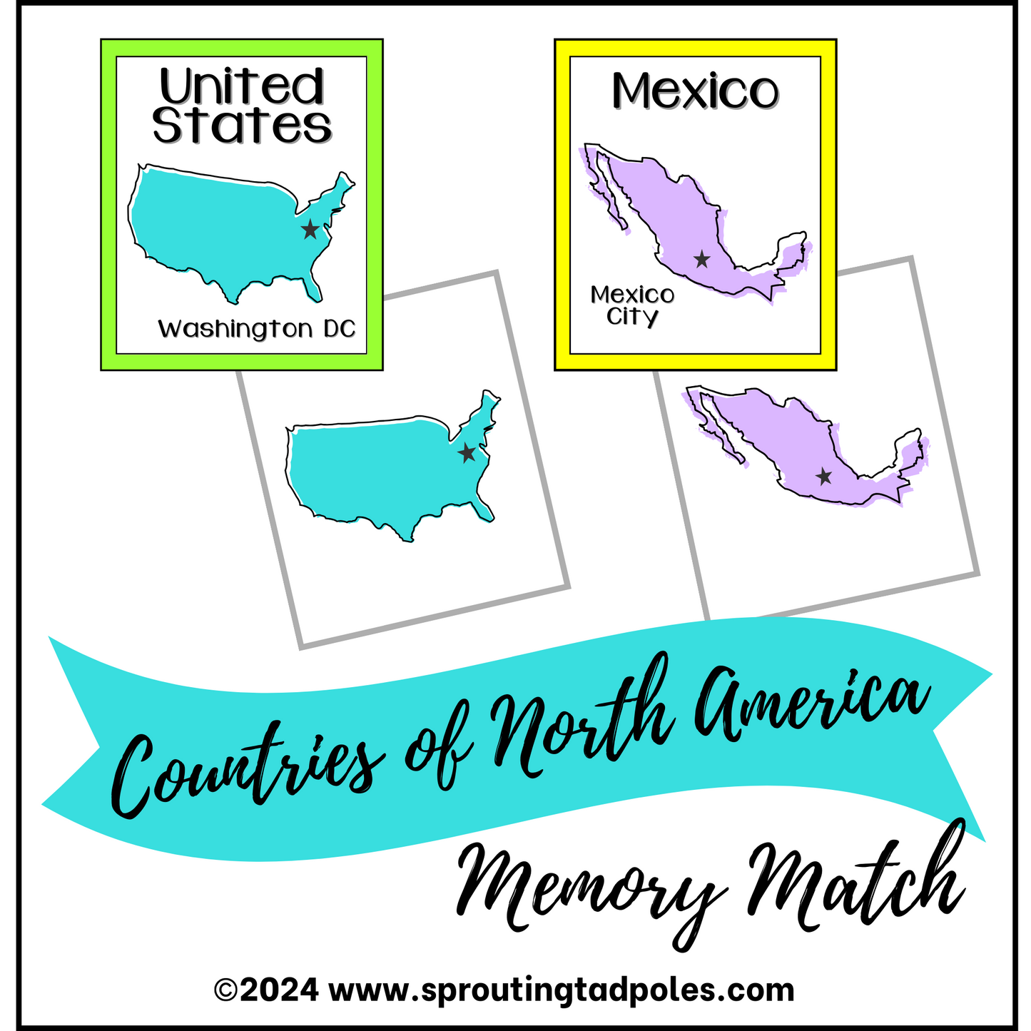 Countries Around the World Memory Match - PHYSICAL & DIGITAL VERSION