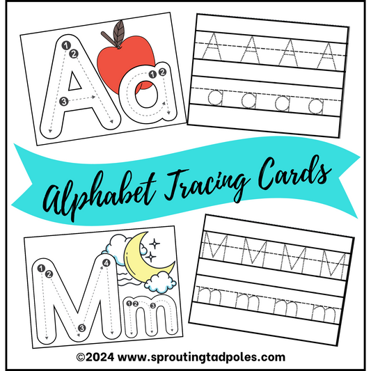 Alphabet Tracing Handwriting Cards
