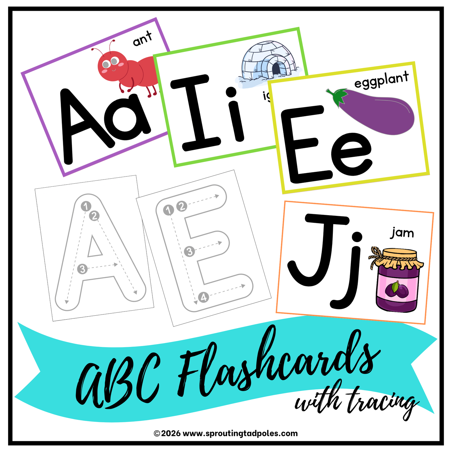 ABC Flashcards with Letter Tracing