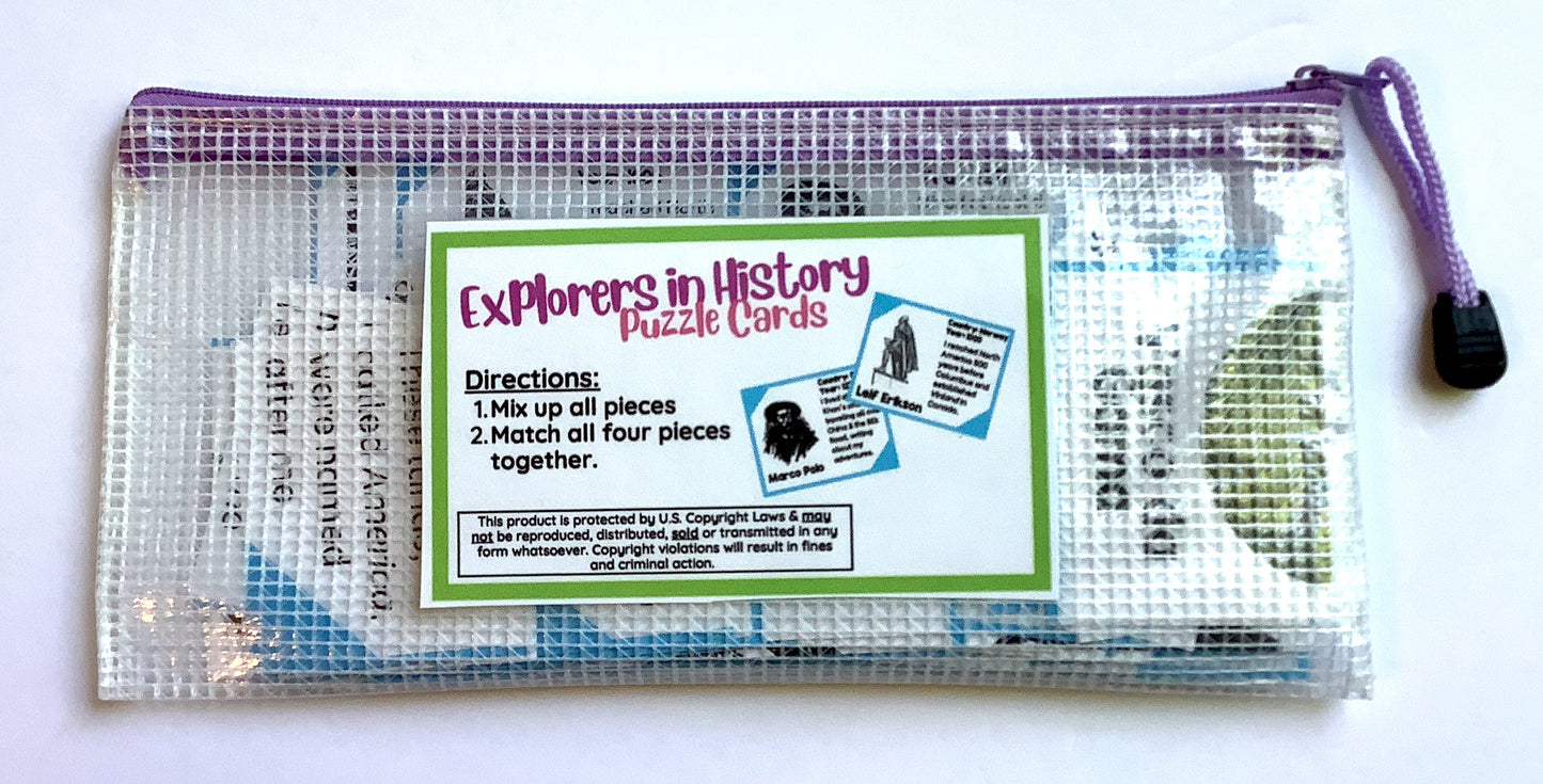 Explorers In History Puzzles - PHYSICAL & DIGITAL VERSION