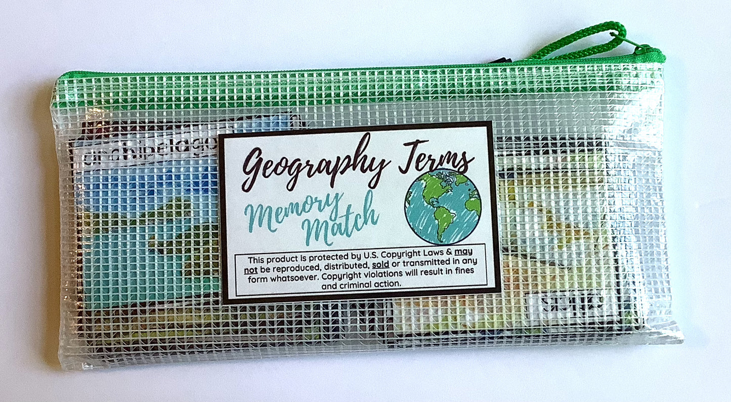 Geography Terms Memory Match: PHYSICAL + DIGITAL VERSION