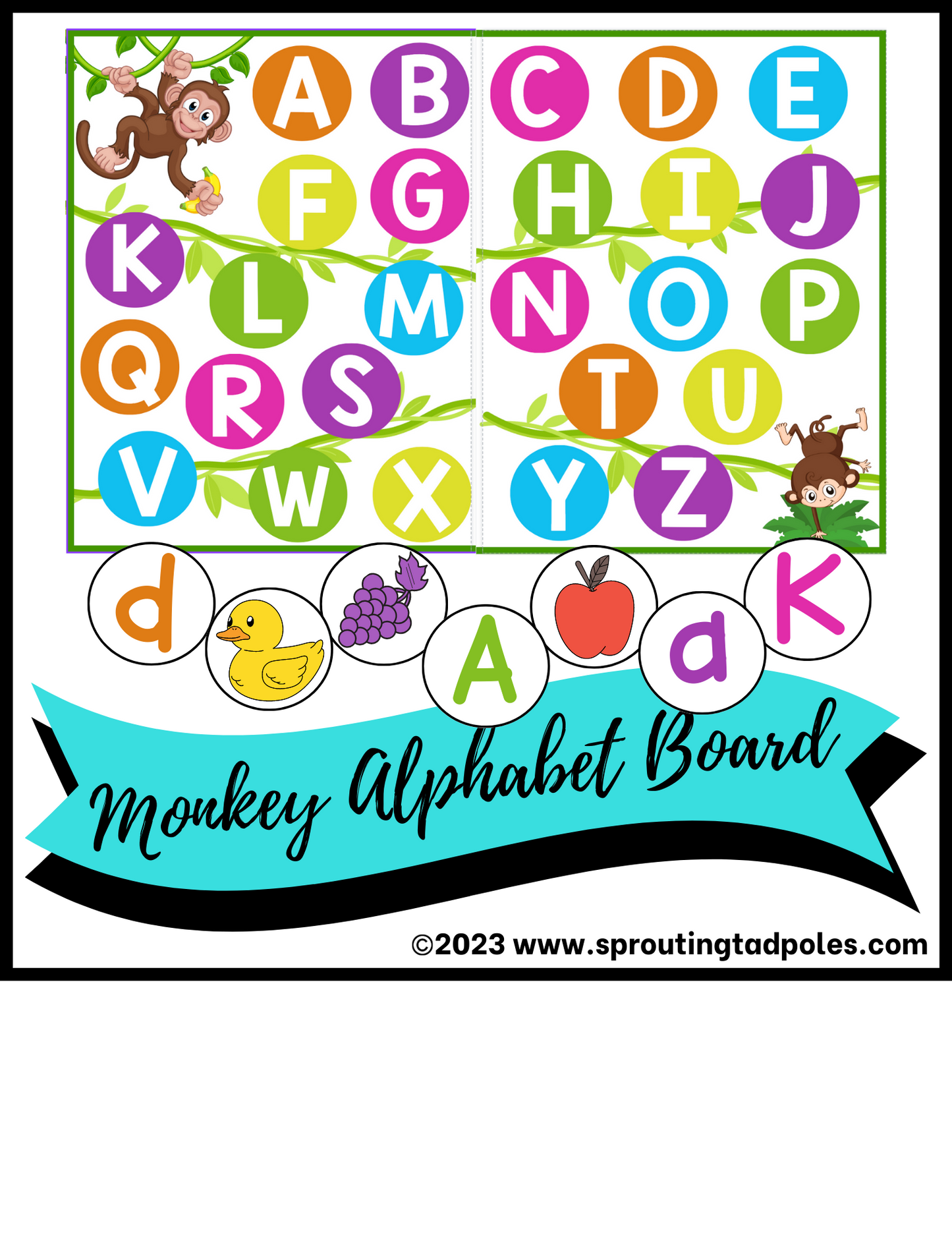 Monkey Alphabet Matching Letters & Sounds