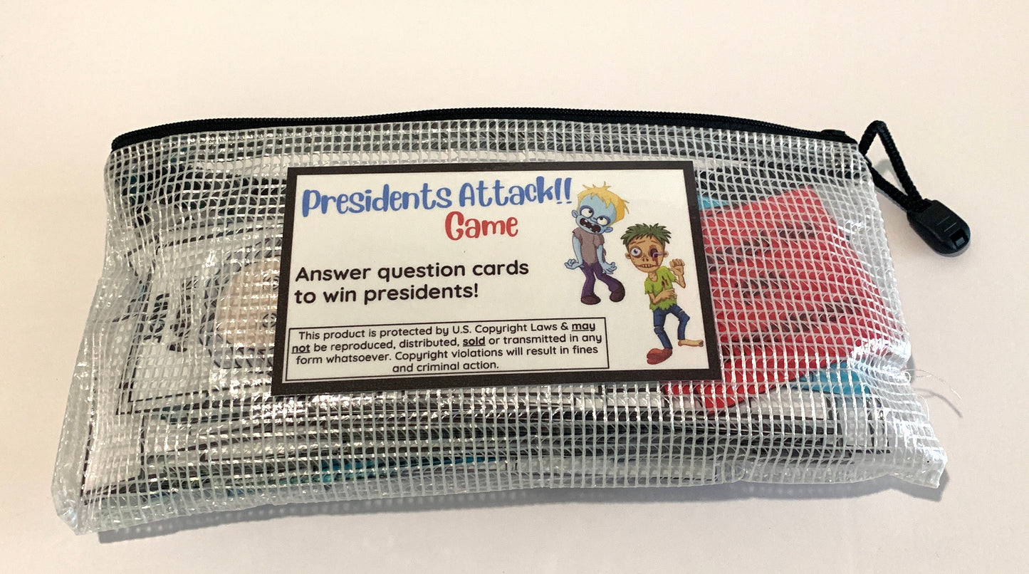 Presidents Attack! Game: Zombie or Monster - PHYSICAL & DIGITAL VERSION