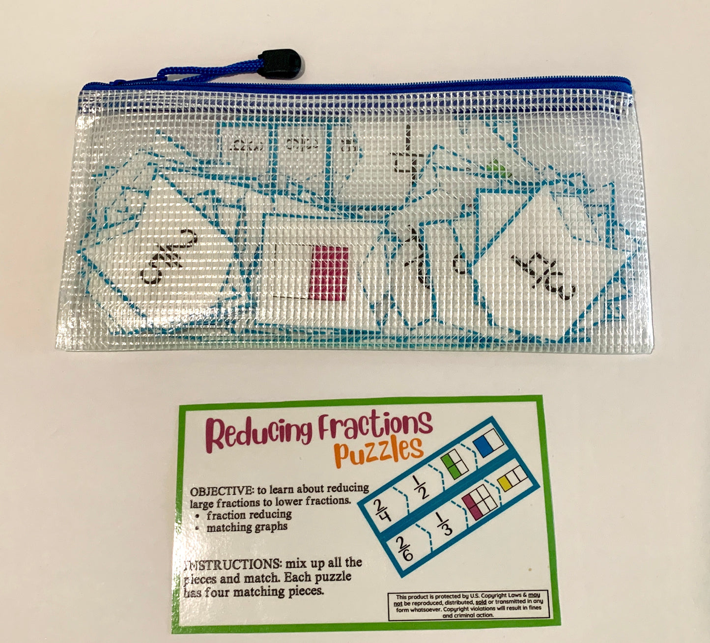 Reducing Fractions 4-Part Puzzles - PHYSICAL & DIGITAL VERSION