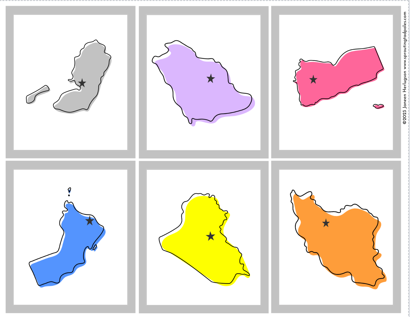 Countries Around the World Memory Match - PHYSICAL & DIGITAL VERSION