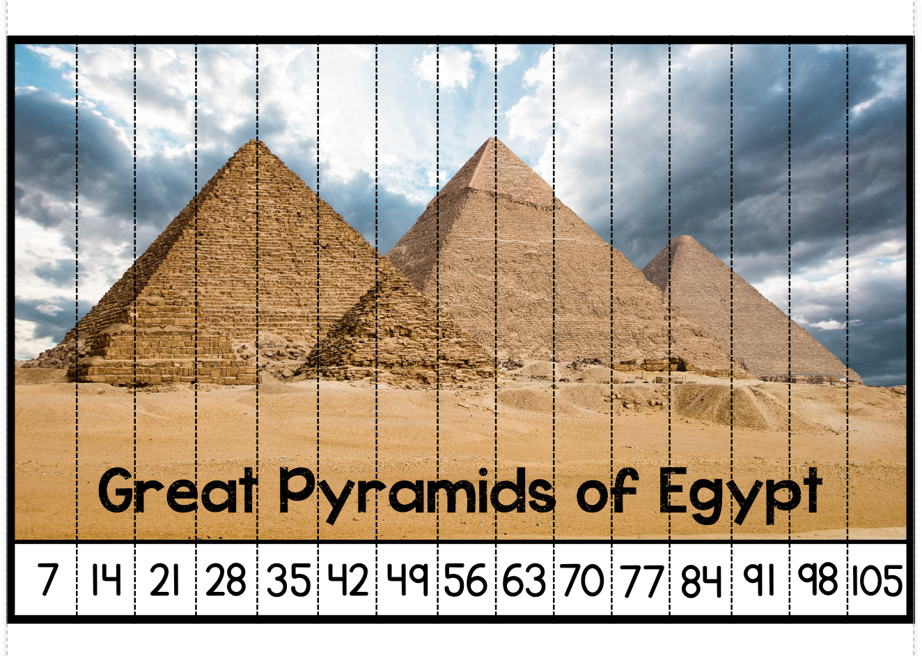 World Landmarks Skip Counting Puzzles