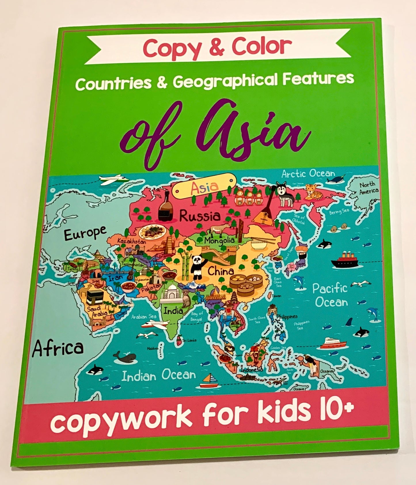 Geography of Asia Coloring & Copywork