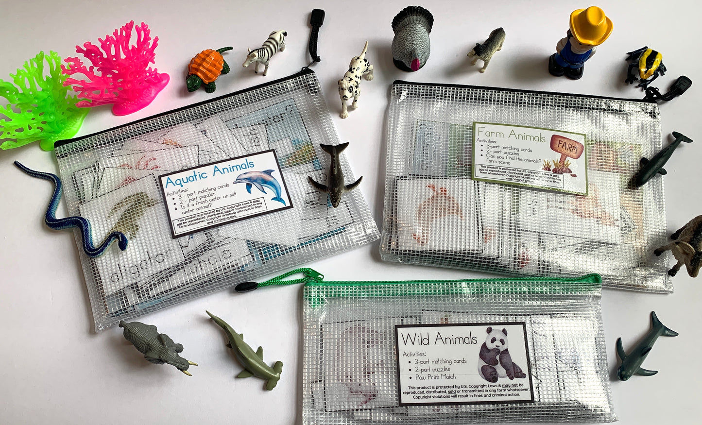 Animal Exploration Activity Packs - Farm, Wild, or Aquatic - PHYSICAL & DIGITAL VERSION