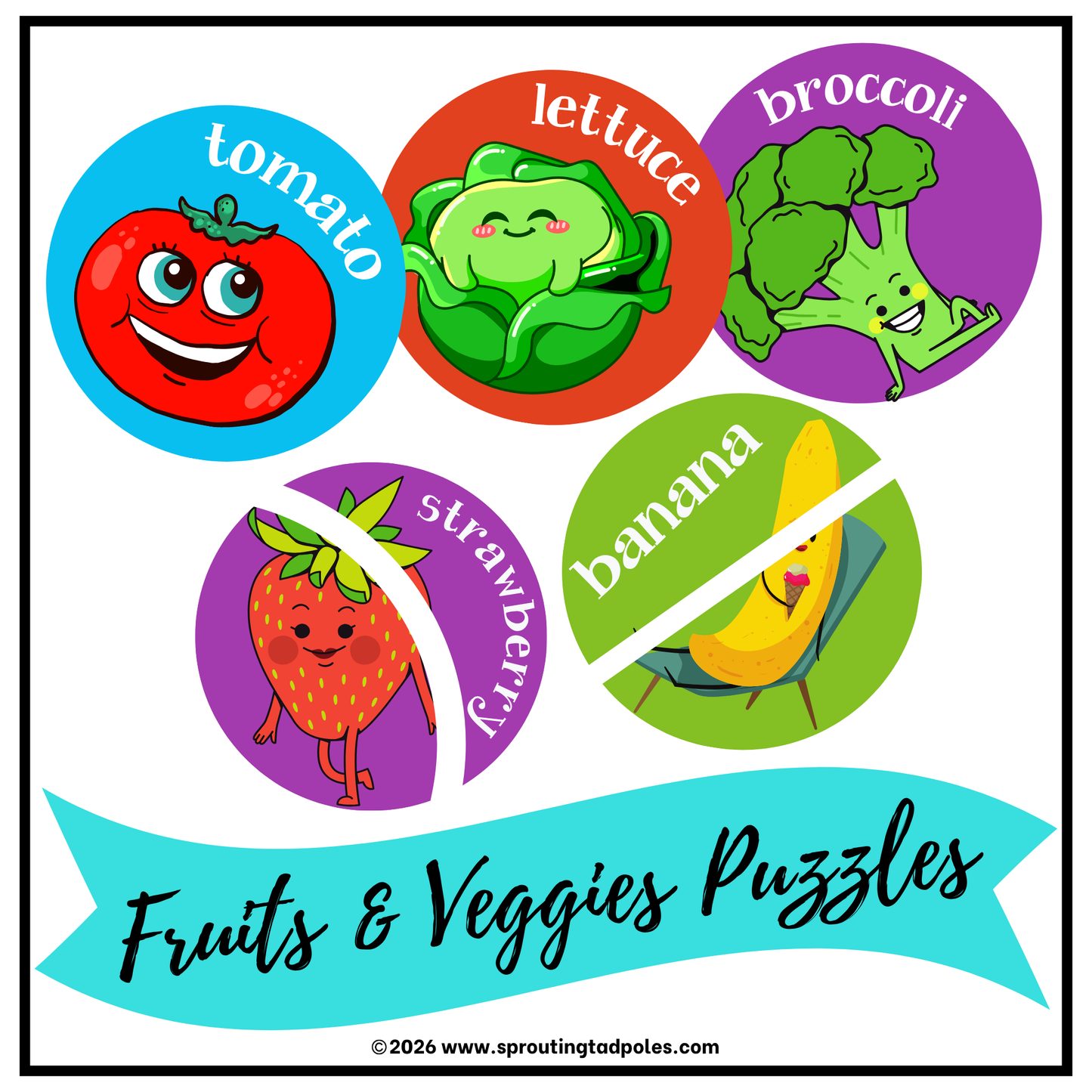 Fruits & Vegetables Matching Puzzles