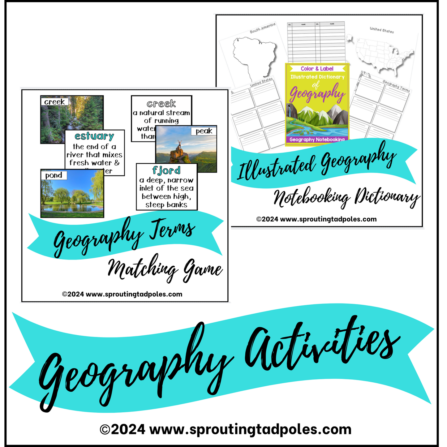 Geography Terms Memory Match: PHYSICAL + DIGITAL VERSION