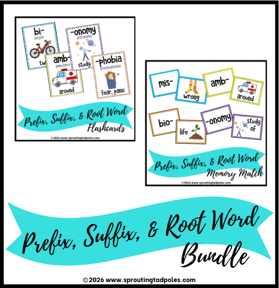 Prefix, Suffix & Root Word Memory Match