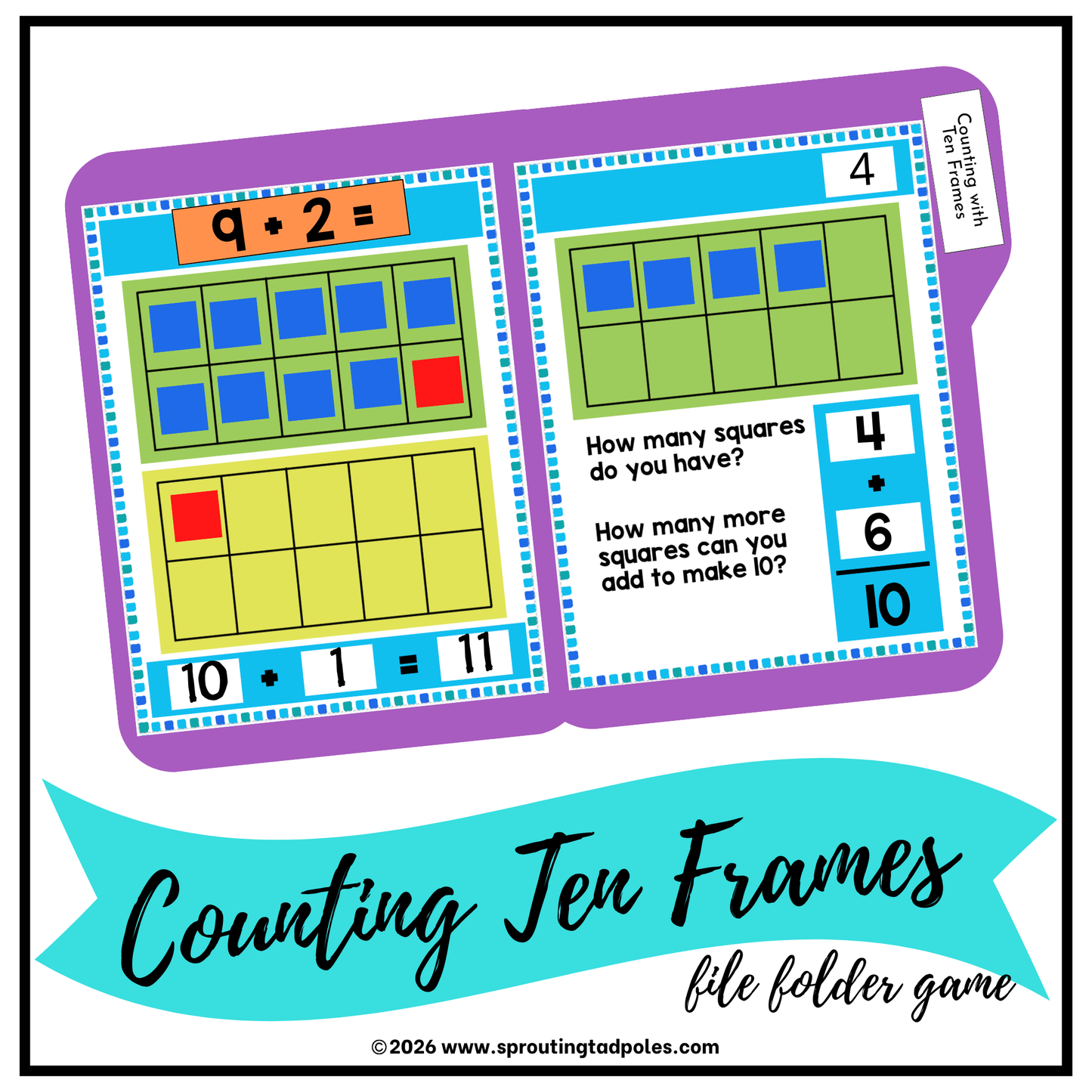 Counting with Ten Frames File Folder Game