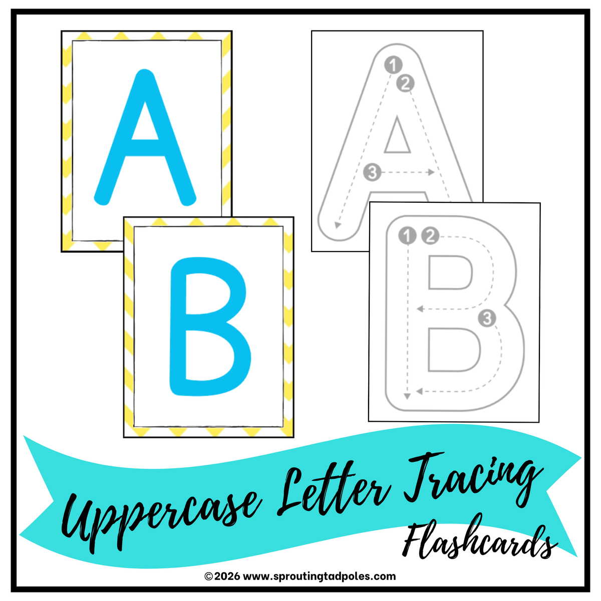Uppercase Letter Tracing Flashcards