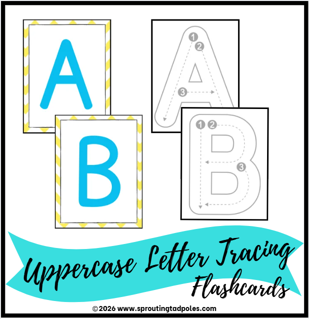 Uppercase Letter Tracing Flashcards