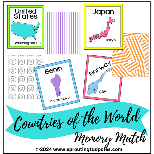 Countries Around the World Memory Match Series