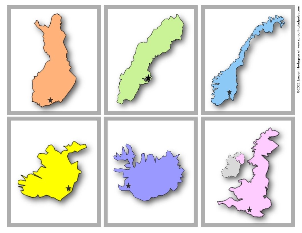 Countries of Europe Memory Match Cards
