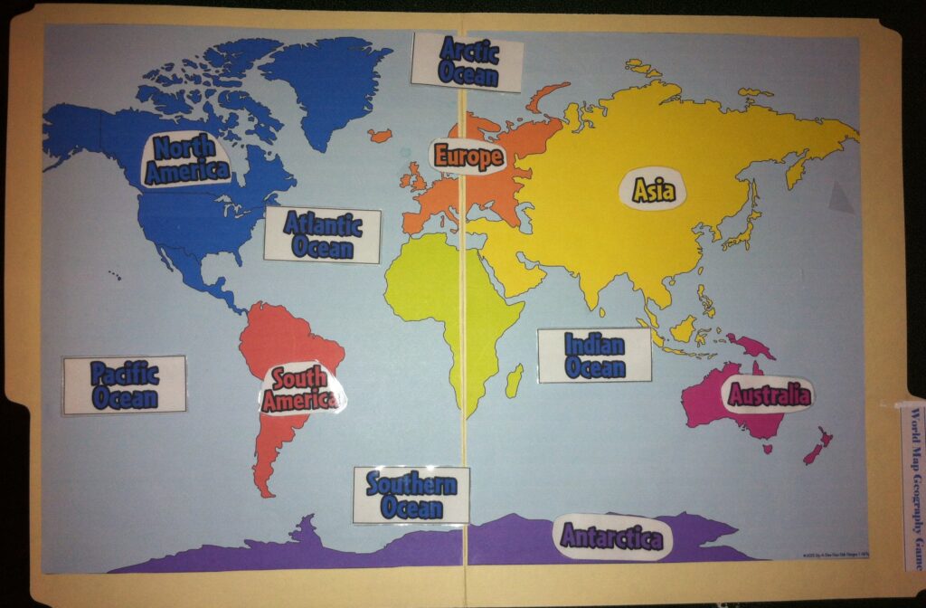 FREE World Geography File Folder Game
