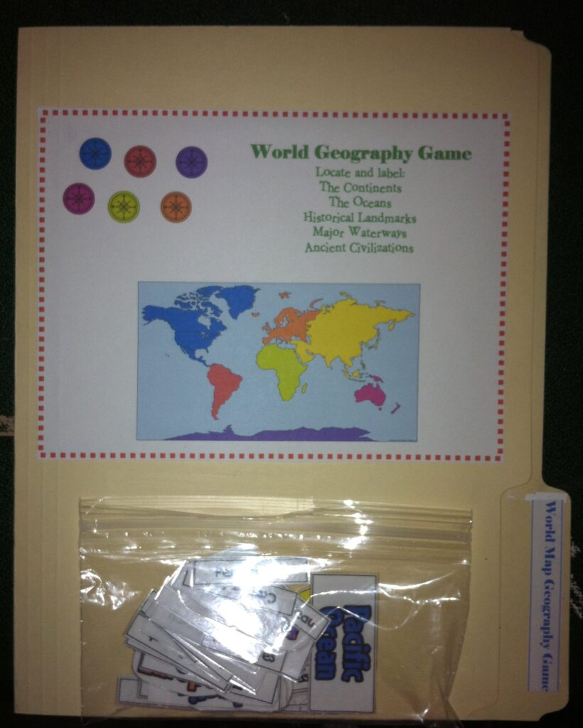 FREE World Geography File Folder Game