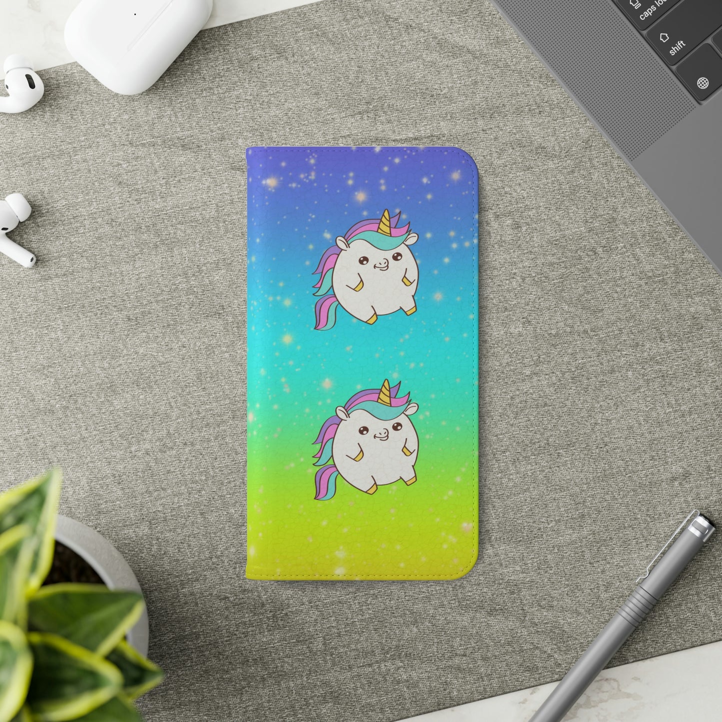 Unicorn Glitter Phone Flip Case