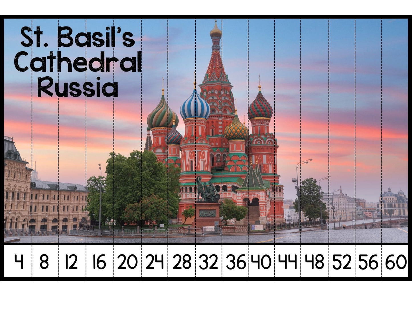 World Landmarks Skip Counting Puzzles