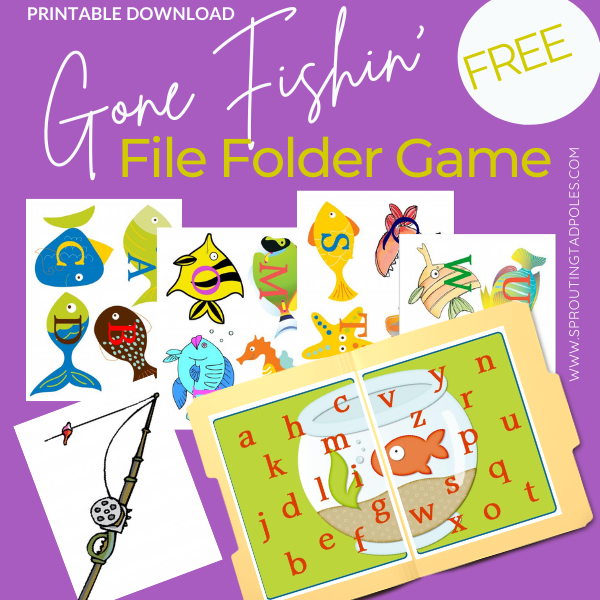 FREE Gone Fishin' ABC File Folder Game