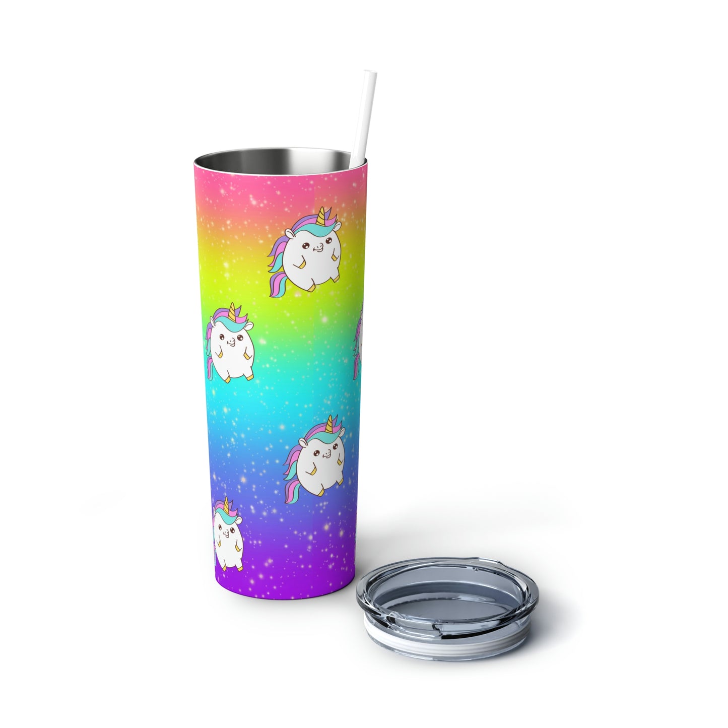 Unicorn Glitter Tumbler 20oz (with Lid & Straw)