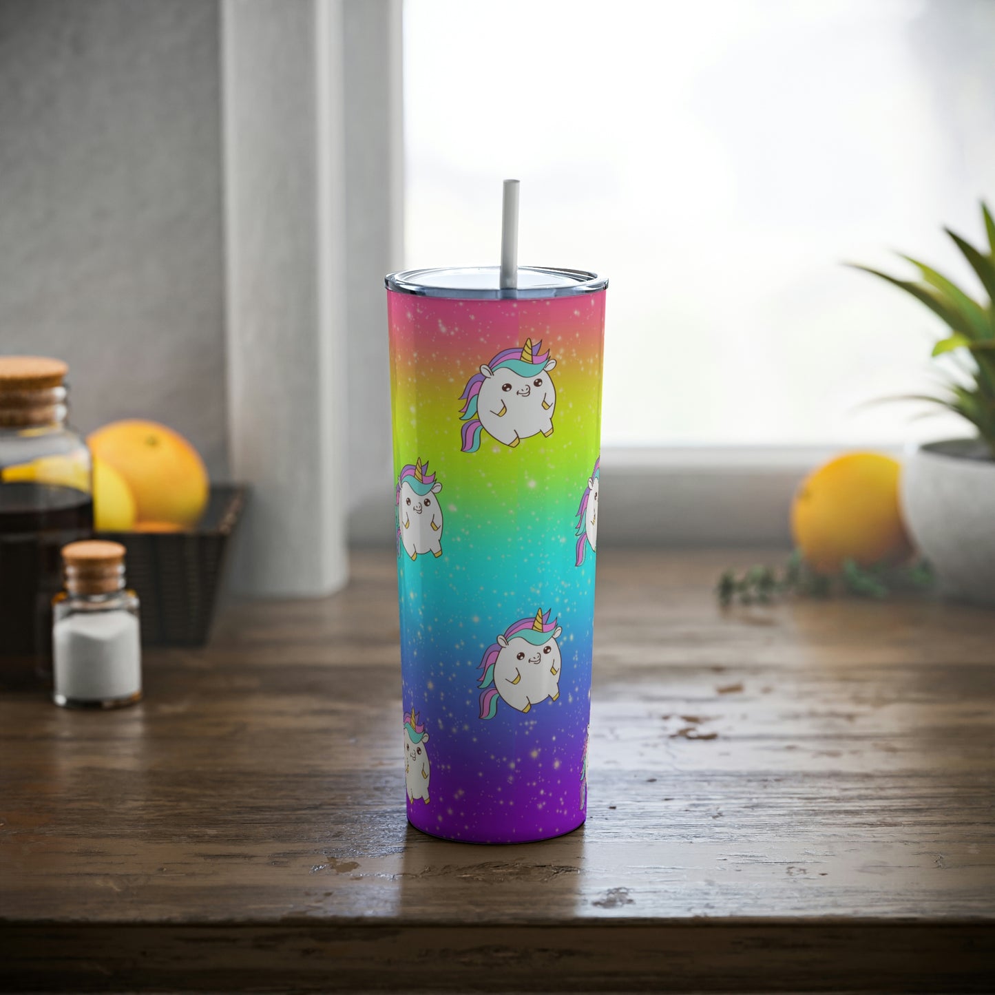 Unicorn Glitter Tumbler 20oz (with Lid & Straw)