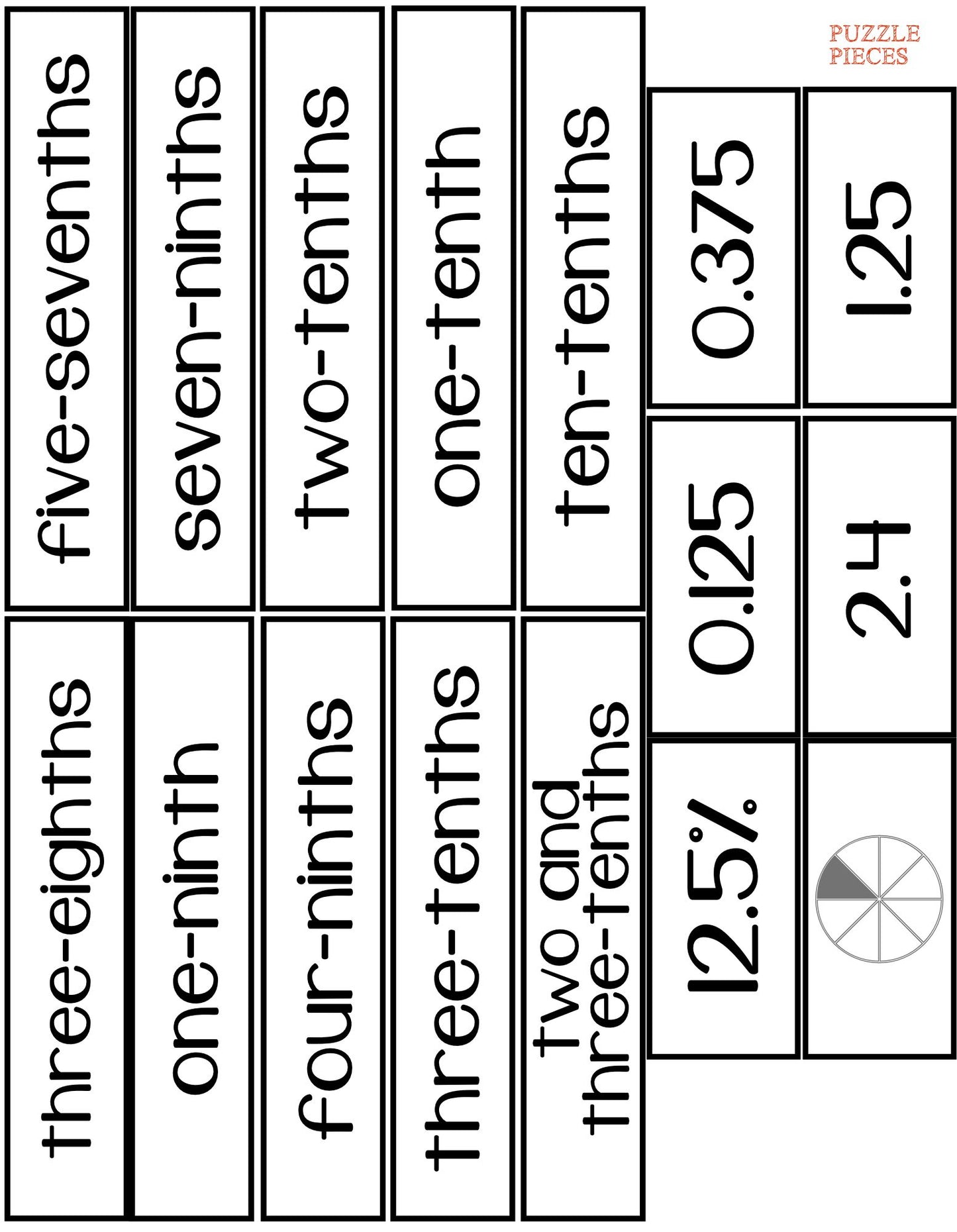 Converting Fractions Math Puzzles - PHYSICAL & DIGITAL VERSION
