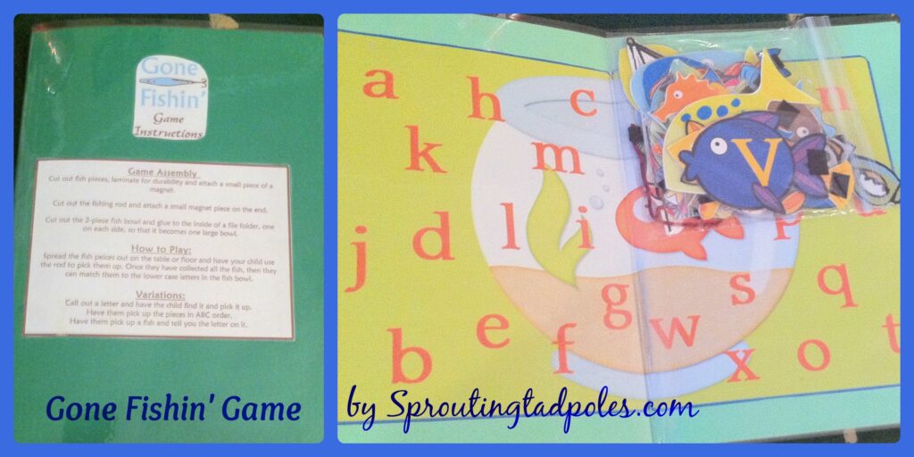 FREE Gone Fishin' ABC File Folder Game