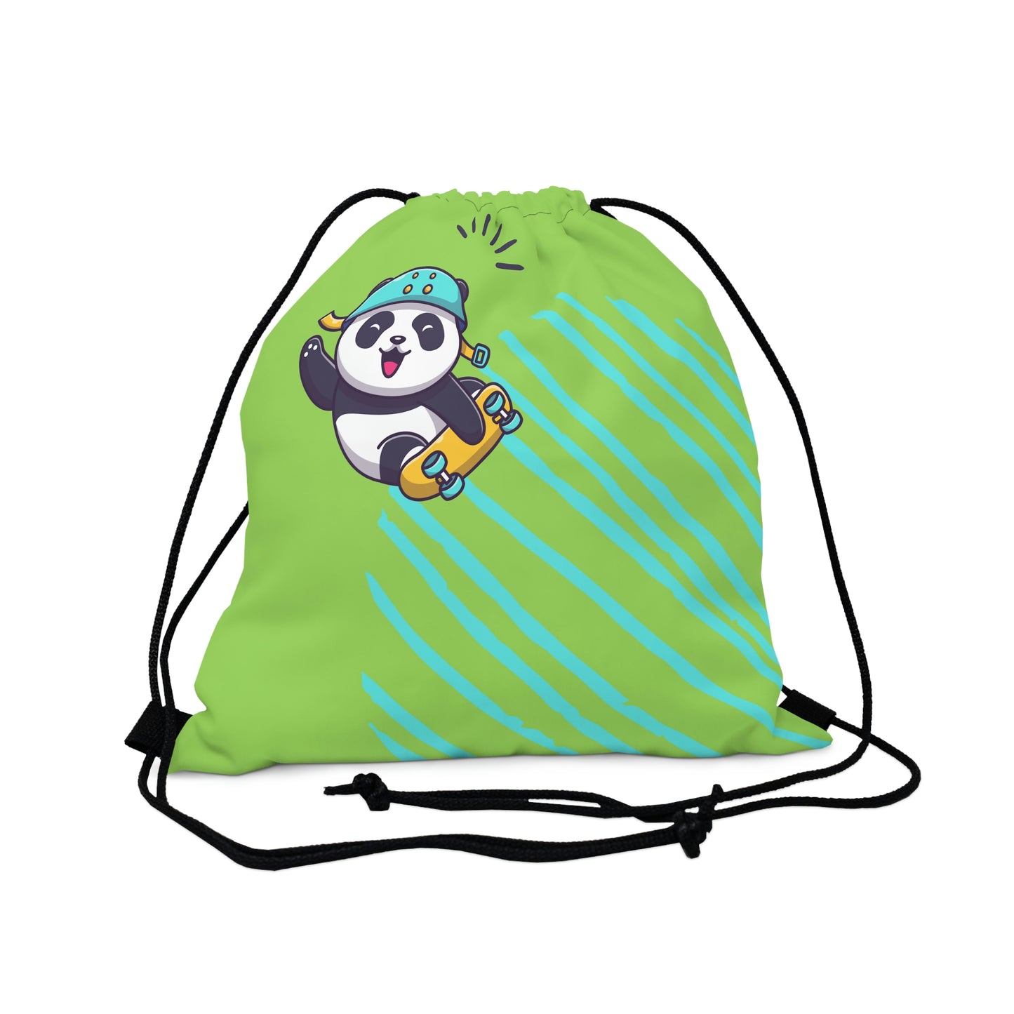 Rolling Panda Drawstring Bag