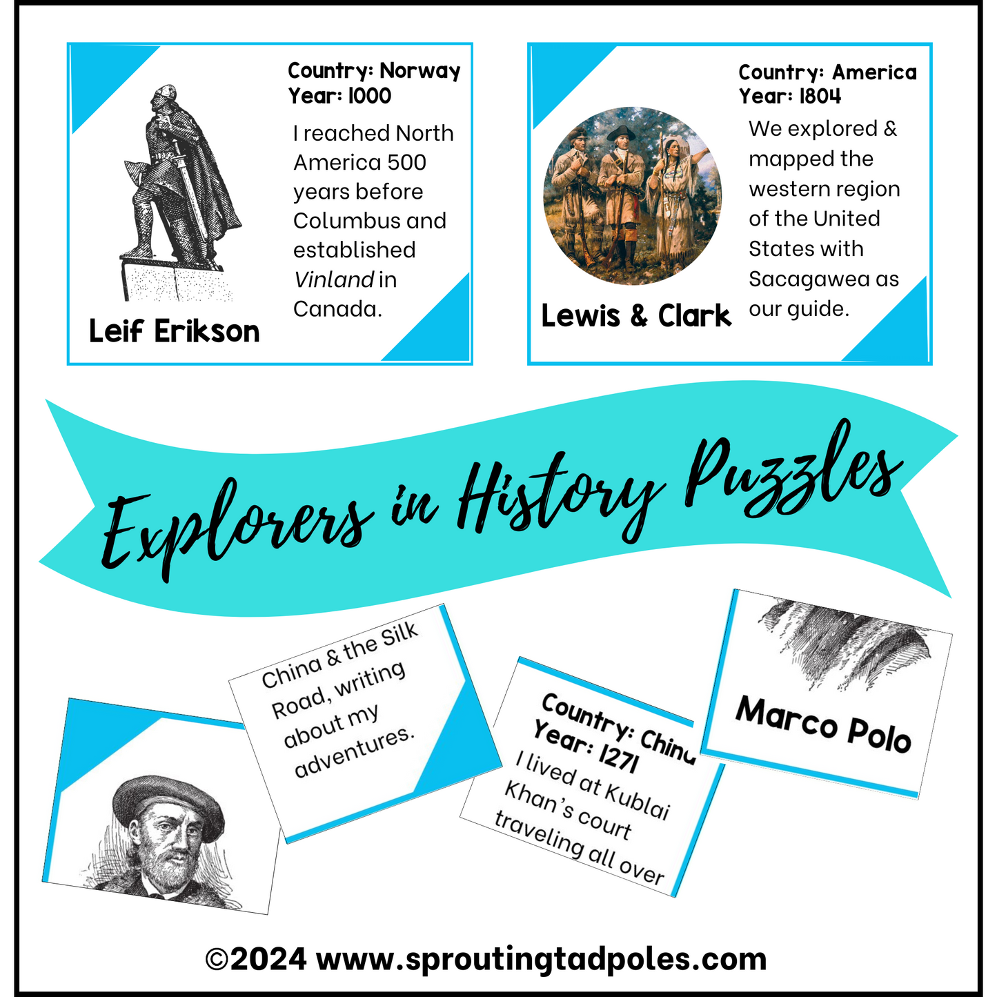 Explorers In History Puzzles - PHYSICAL & DIGITAL VERSION – Sprouting ...