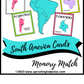 Countries of South America Memory Match Cards