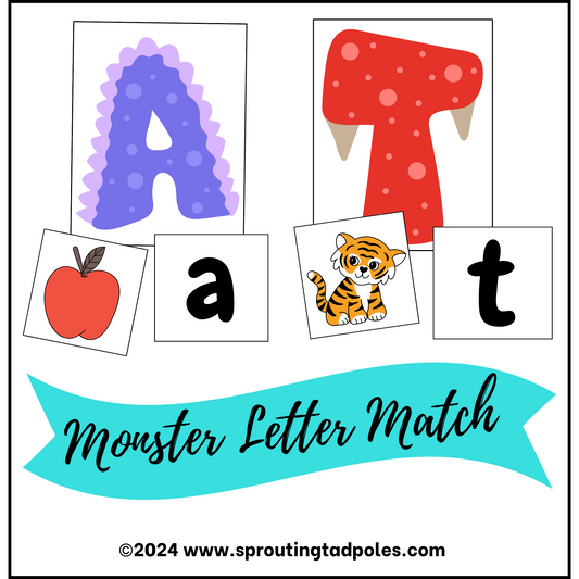 Monster Theme Letters & Sounds Matching Busy Bag