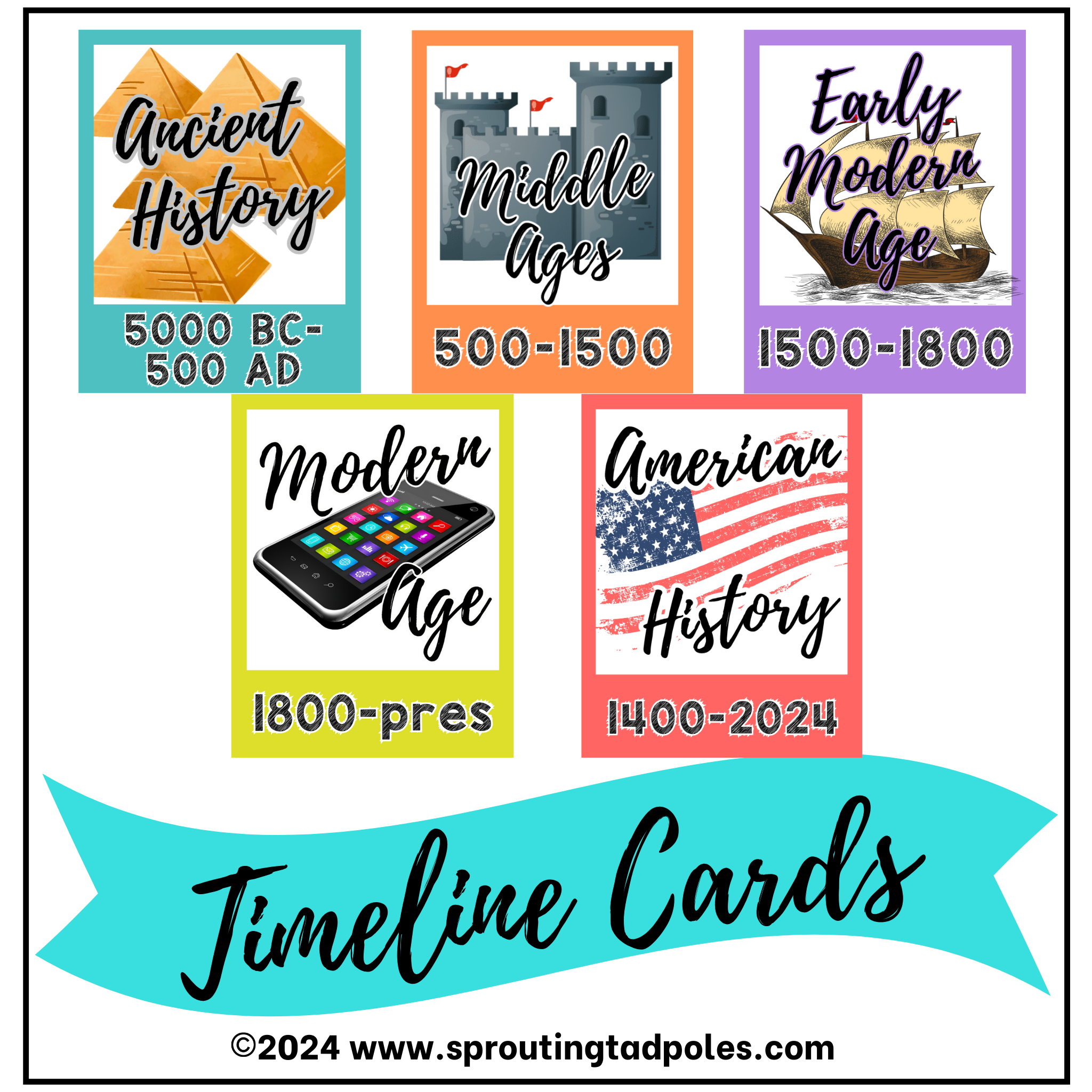 History Timeline Cards Series - PHYSICAL & DIGITAL VERSION – Sprouting ...