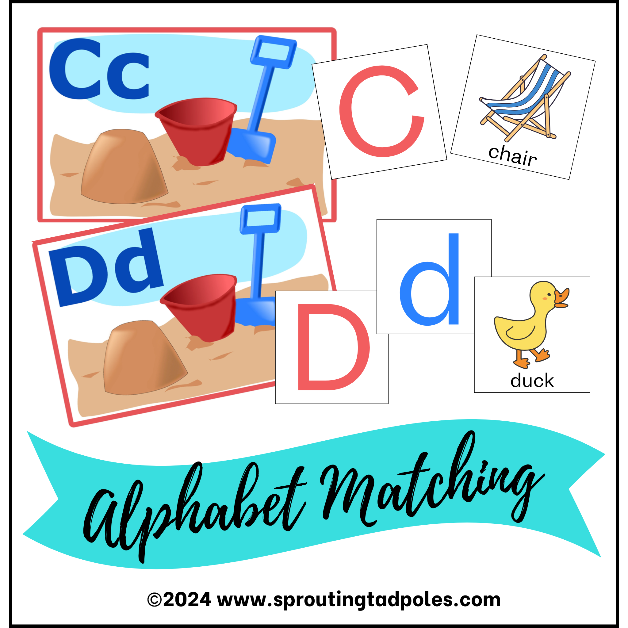 Alphabet Letters & Sounds Matching - Summer Theme – Sprouting Tadpoles