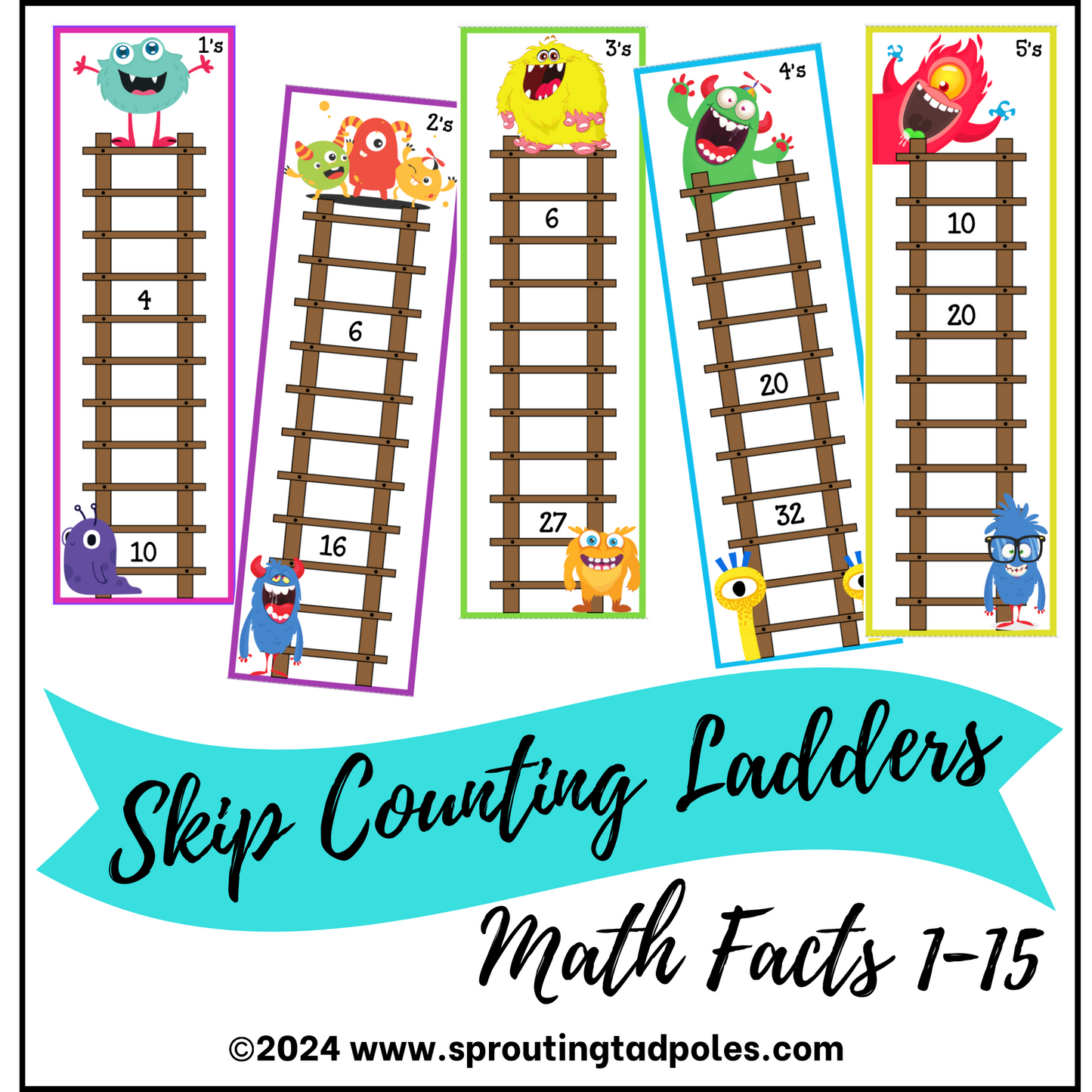 Multiplication Facts 1-15 Skip Counting Games - PHYSICAL & DIGITAL VERSION