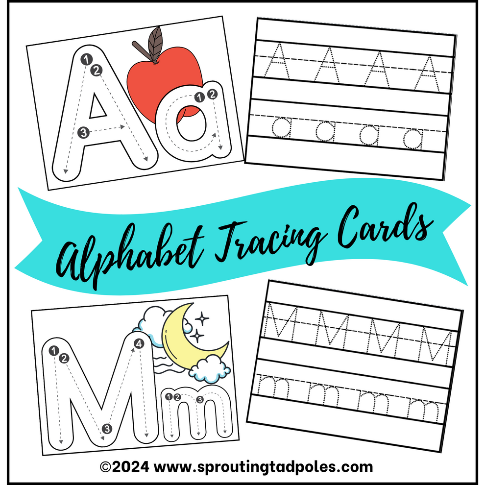 Alphabet Tracing Handwriting Cards – Sprouting Tadpoles