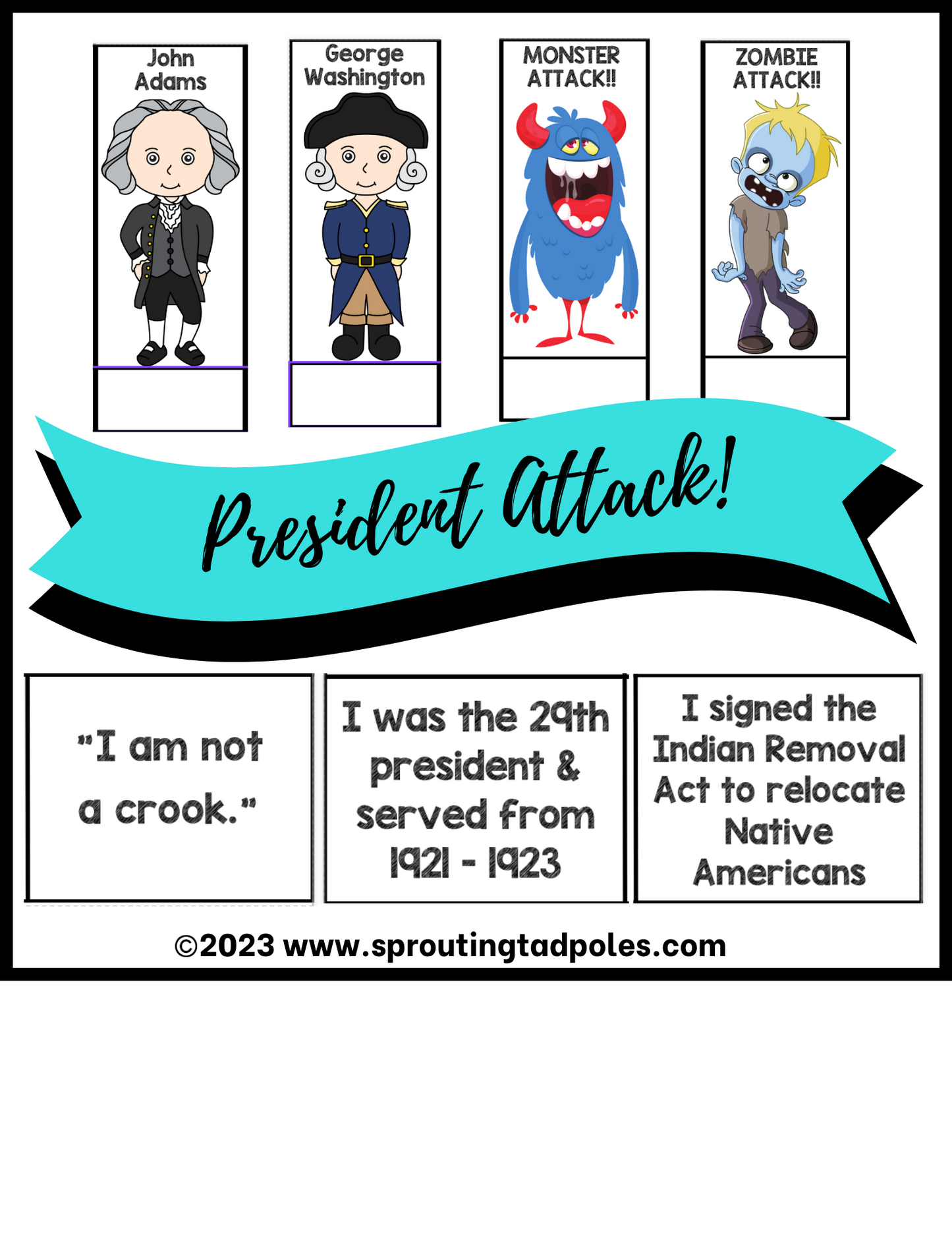 Presidents Attack! Game: Zombie or Monster