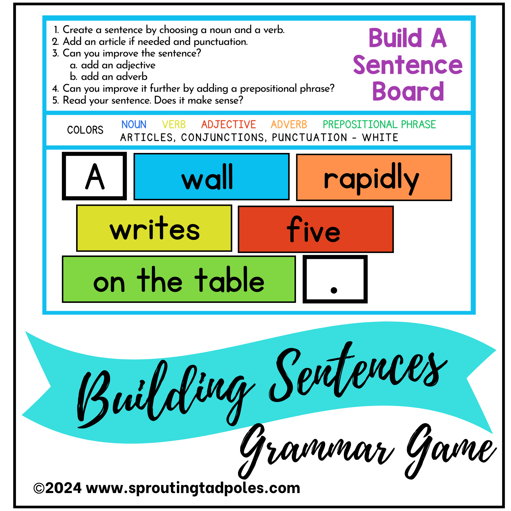 Sentence With Build Build Silly Sentences Grammar Activity – Sprouting Tadpoles