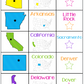 U.S. Geography 3-Part State Puzzles