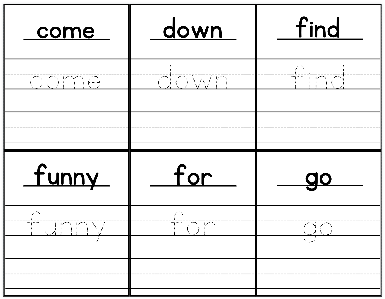 Sight Word Tracing Cards - PHYSICAL & DIGITAL VERSION