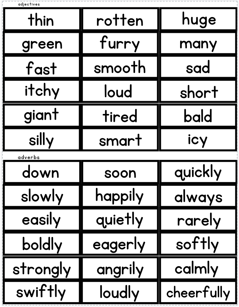 Adjective or Adverb Sorting Game