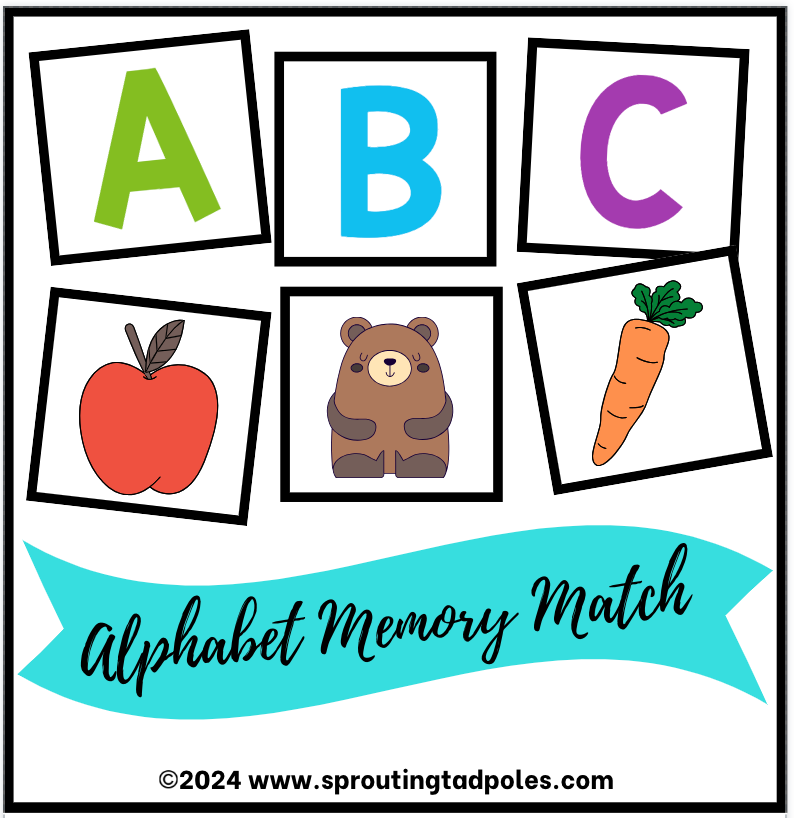 Alphabet Memory Match Game – Sprouting Tadpoles