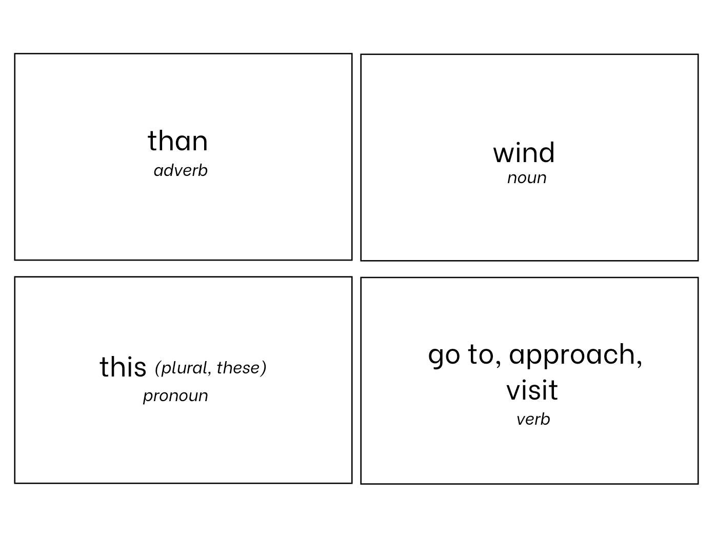 Latin Vocabulary Cards